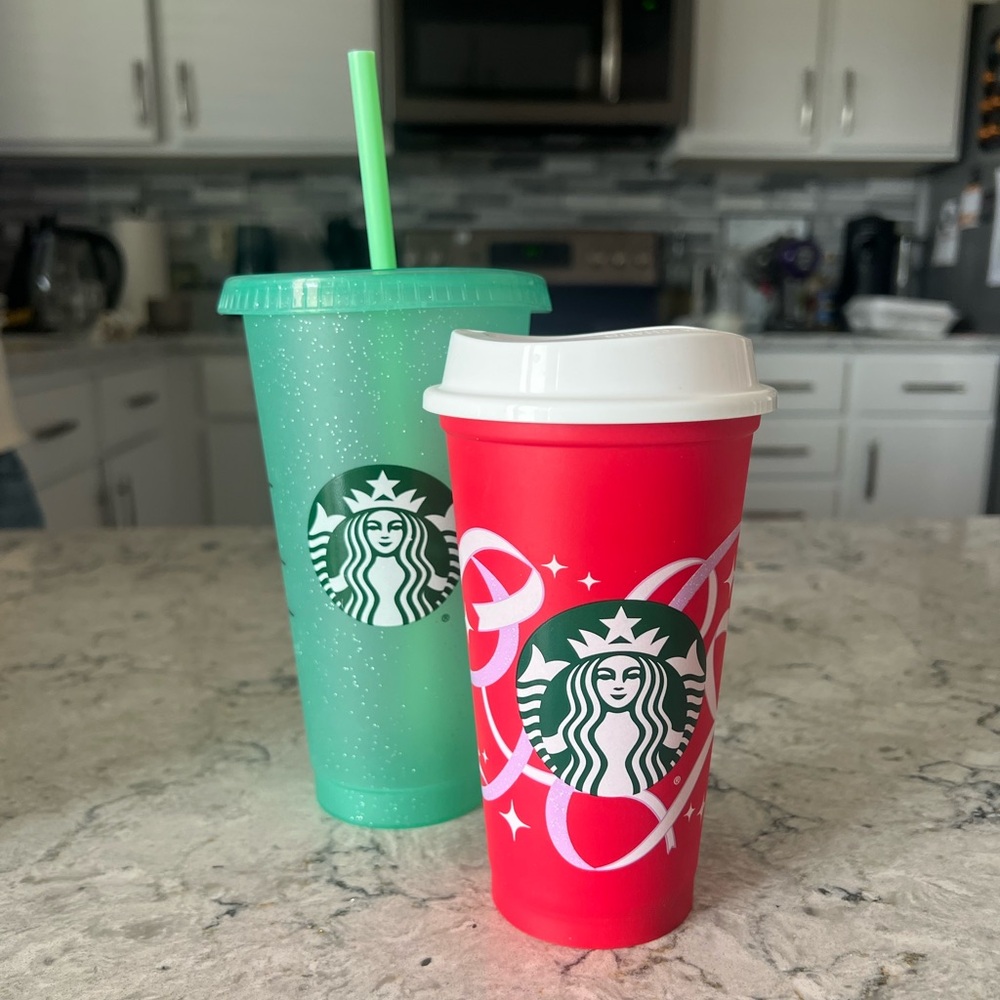 Plastic Starbucks Cups (2)